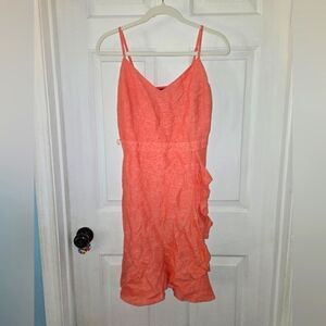 Banana Republic Strappy Ruffle Coral Dress